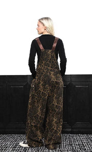 Leopard Print Relaxed Overalls with Pocket Detailing-SimpleModerne