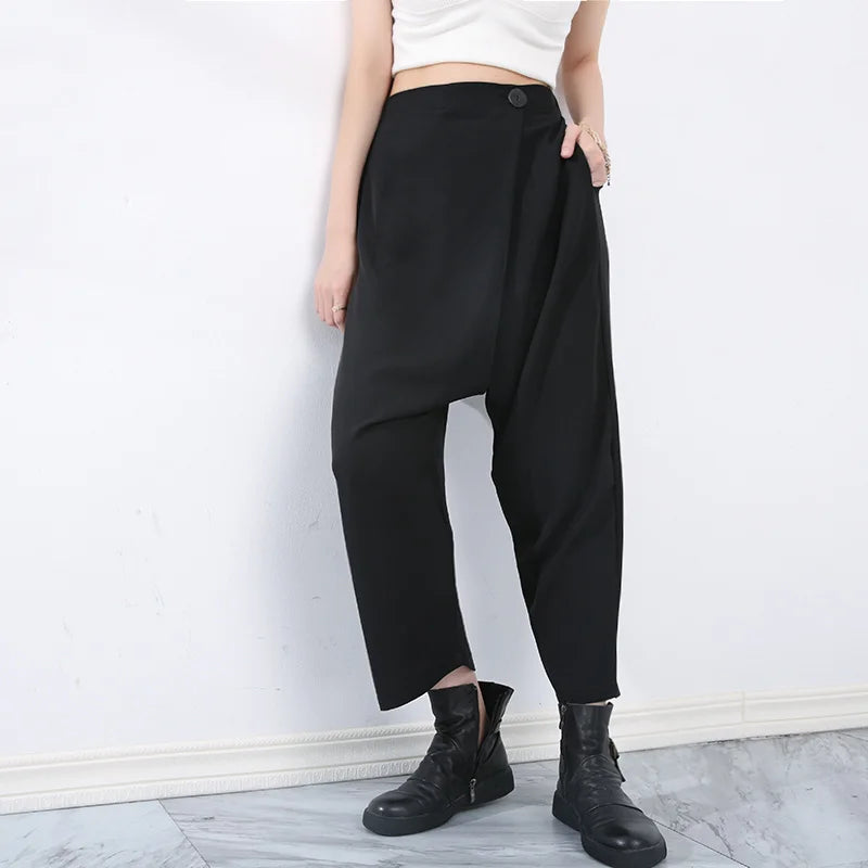 Casual Street Punk Trousers with Overlay-SimpleModerne