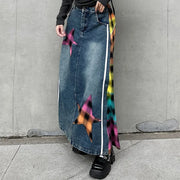 Denim & Textile Patchwork Skirt - 80's Pop-Inspired-SimpleModerne