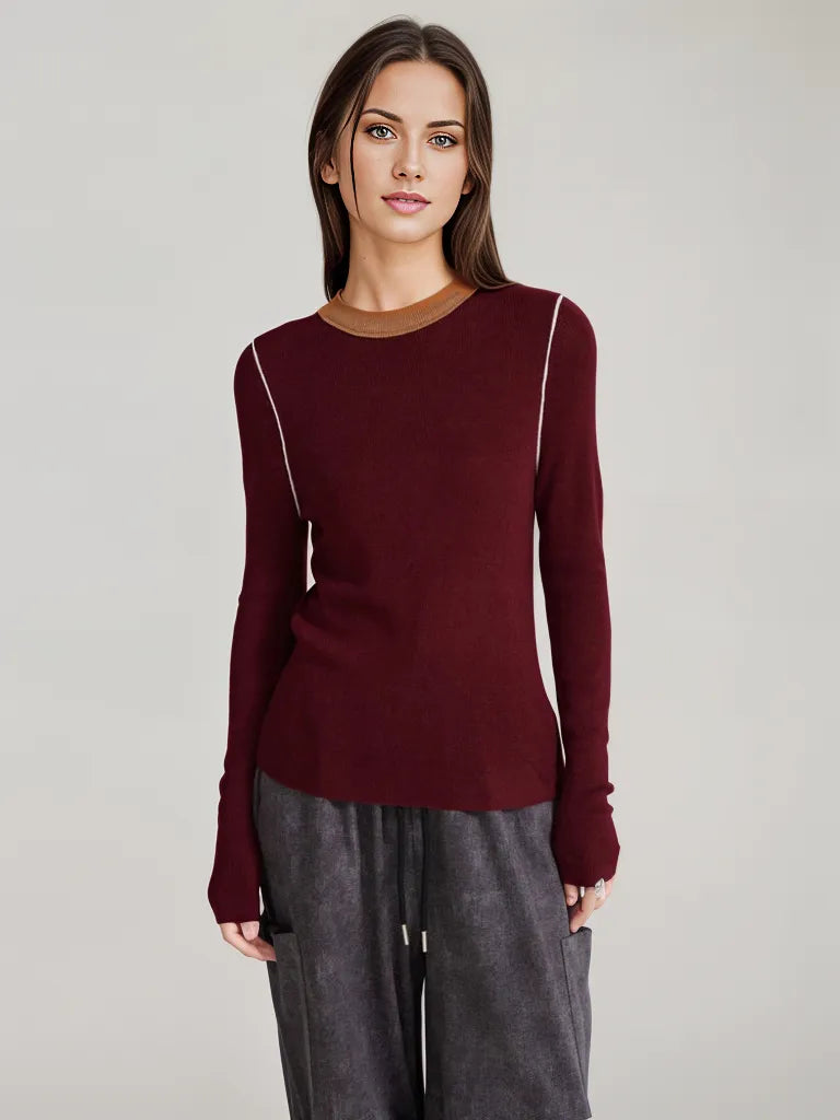 Limited Edition Lightweight Knitted Pullover – Available in Gray, Oat, and Wine Red-SimpleModerne