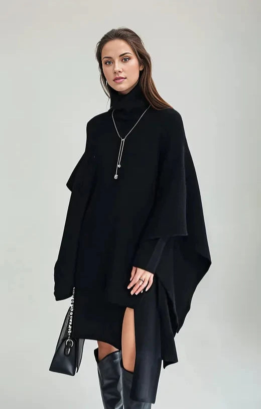 Jazz Up Two Piece Knitted Black Pullover Dress-SimpleModerne