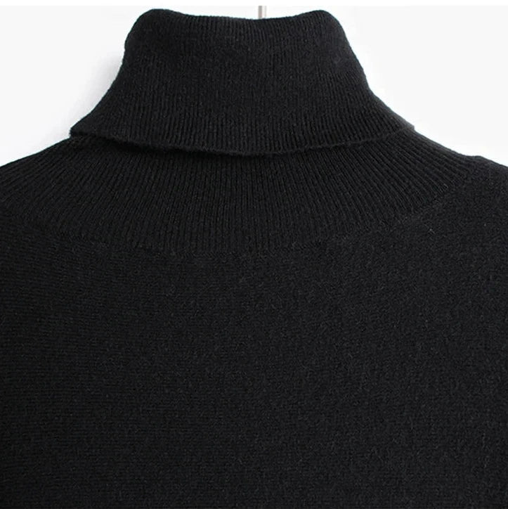 Basic Oversize Fit Black Pullover for Office-SimpleModerne