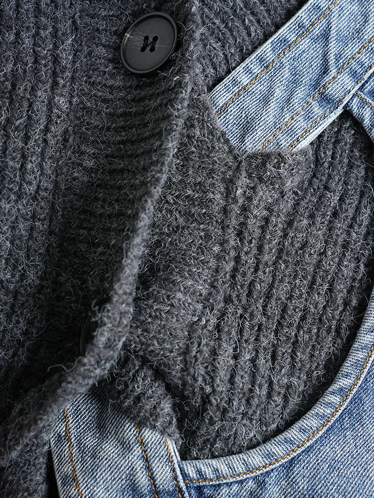 Denim & Knit Hybrid Cardigan-Jacket-SimpleModerne