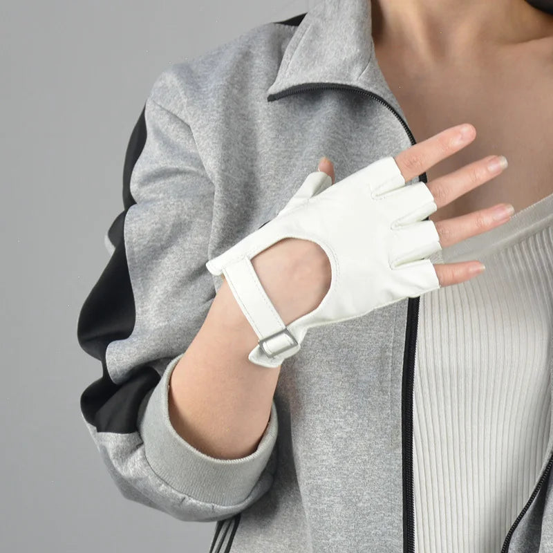 Minimalist Vegan Leather Gloves - Available in Light Brown, White & Black-SimpleModerne