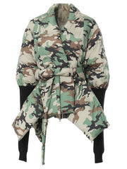 Lite Cotton Padded Jacket with Extra Long Sleeves - Camouflage-SimpleModerne