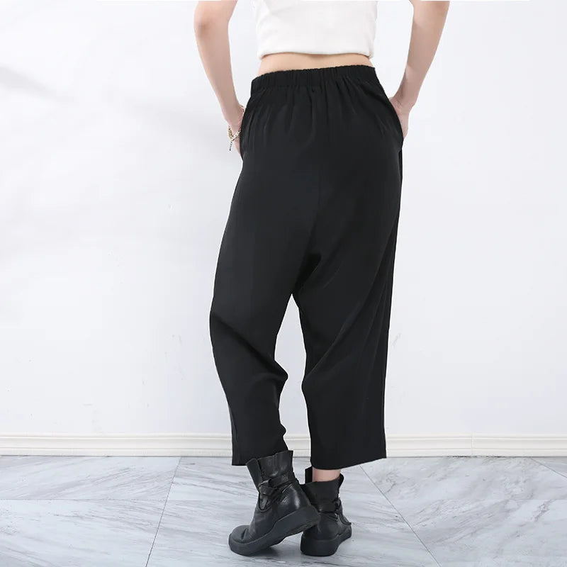 Casual Street Punk Trousers with Overlay-SimpleModerne