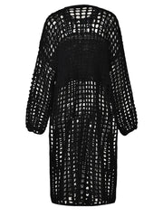 Gothic Net Knitted Pullover Dress-SimpleModerne