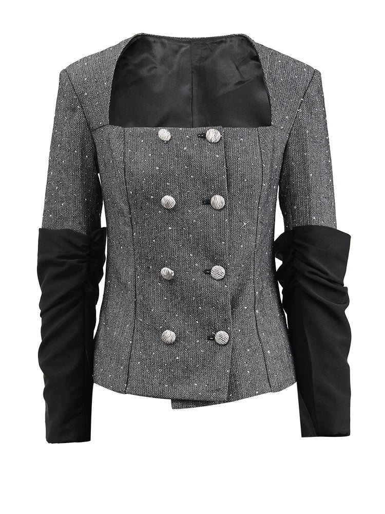 Chic Gothic Style Blazer & Skirt Set-SimpleModerne