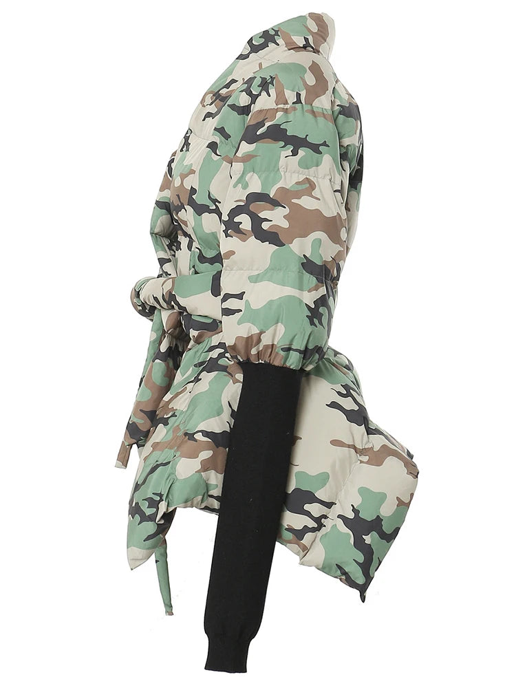 Lite Cotton Padded Jacket with Extra Long Sleeves - Camouflage-SimpleModerne