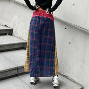 Denim & Textile Patchwork Skirt - 80's Pop-Inspired-SimpleModerne