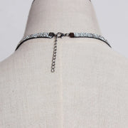 Necklace Silver Rhinestone Tie Style-SimpleModerne