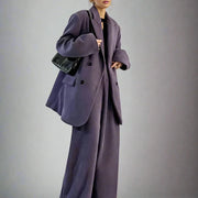 Jazz Up Oversized Fit Purple Corduroy Blazer-SimpleModerne