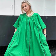 Urban Meets Urban Relaxed Fit Green Dress-SimpleModerne