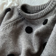 Pompon-Accent Knitted Pullover-SimpleModerne