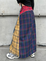 Denim & Textile Patchwork Skirt - 80's Pop-Inspired-SimpleModerne