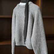 Pompon-Accent Knitted Pullover-SimpleModerne