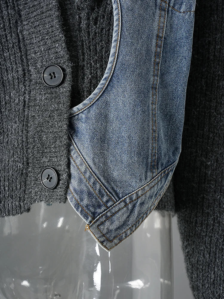 Denim & Knit Hybrid Cardigan-Jacket-SimpleModerne