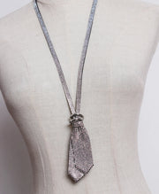 Necklace Silver Rhinestone Tie Style-SimpleModerne