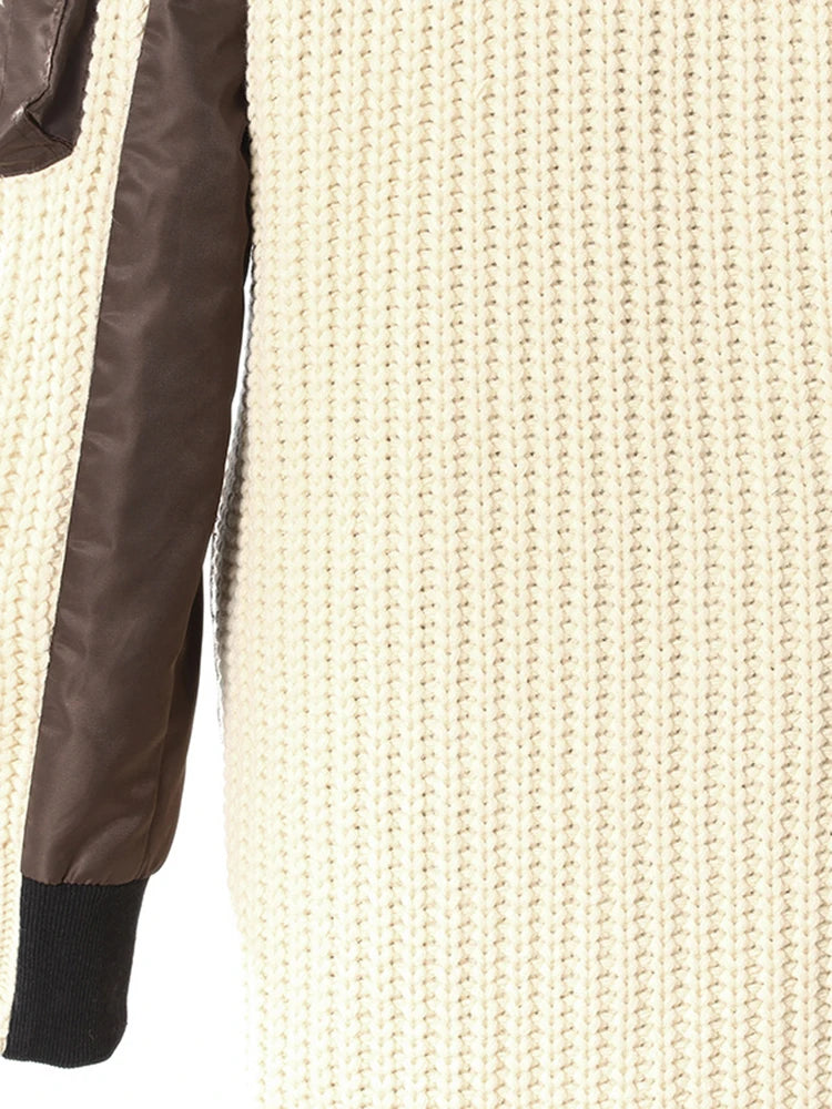 Limited Edition Trendy Knit Overlay Zipper Jacket-SimpleModerne