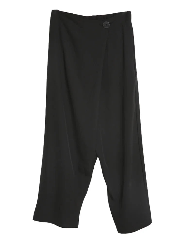 Casual Street Punk Trousers with Overlay-SimpleModerne