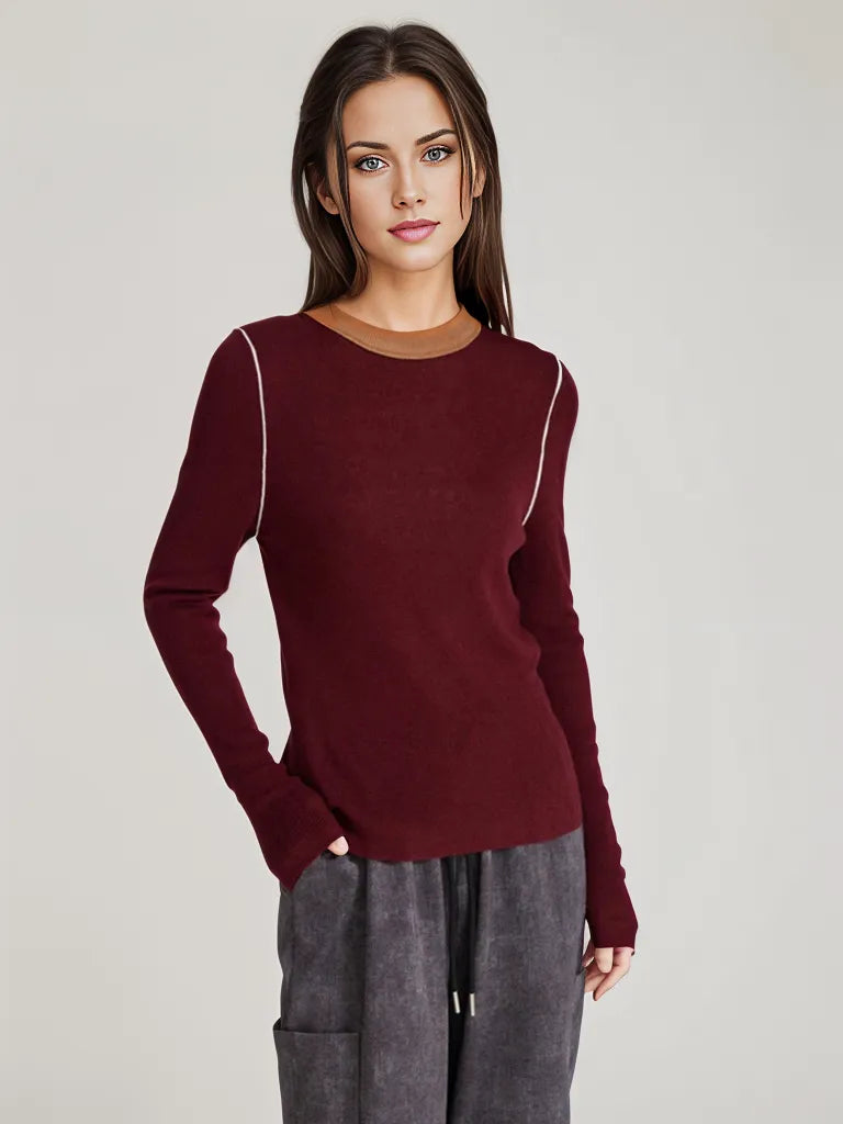 Limited Edition Lightweight Knitted Pullover – Available in Gray, Oat, and Wine Red-SimpleModerne