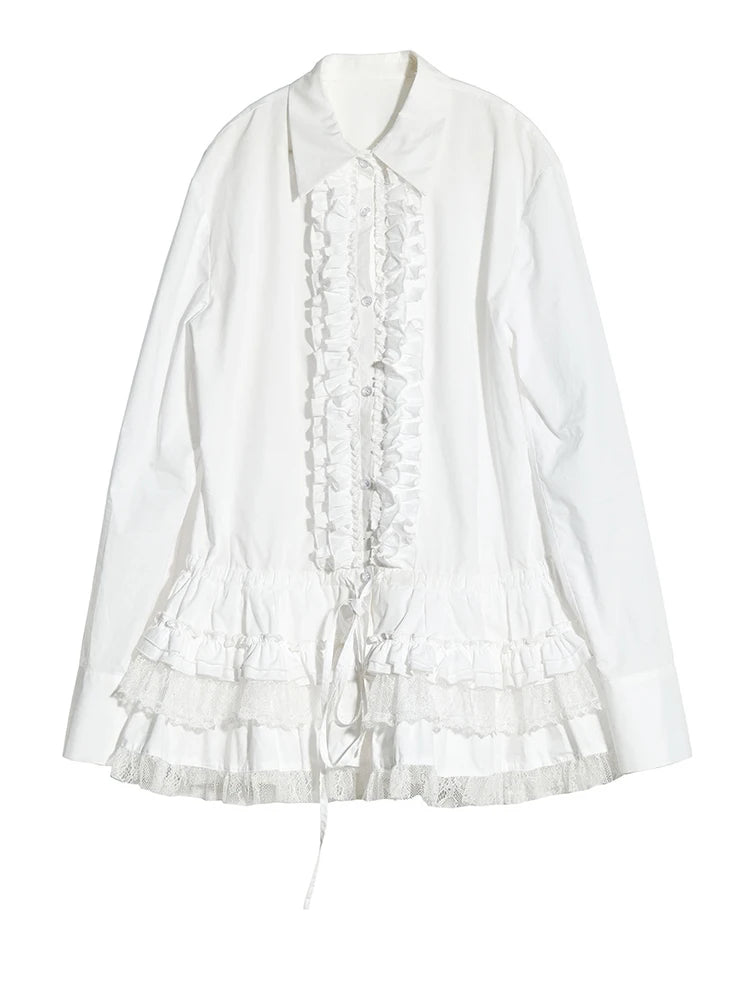 Elegant Ruffled Lace Blouse-SimpleModerne