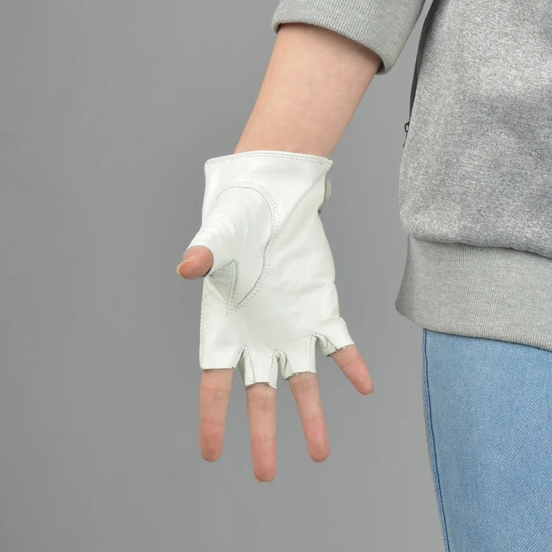 Minimalist Vegan Leather Gloves - Available in Light Brown, White & Black-SimpleModerne