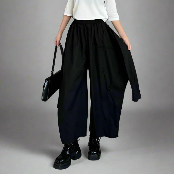 Industrial-Style Capri Trousers with Adjustable Shirt-Sleeve Detailing-SimpleModerne