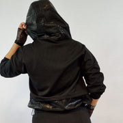 Simple Moderne Casual Punk Urmejuim Hooded Vet Look Pollover-SimpleModerne