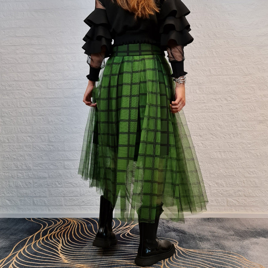 Simple Moderne Layered Tartan Skirt-SimpleModerne