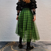 Simple Moderne Layered Tartan Skirt-SimpleModerne