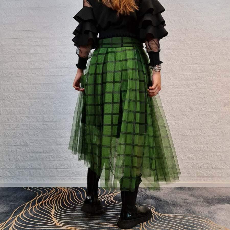 Simple Moderne Layered Tartan Skirt-SimpleModerne