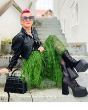 Simple Moderne Layered Tartan Skirt-SimpleModerne