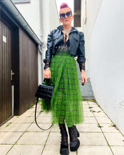 Simple Moderne Layered Tartan Skirt-SimpleModerne