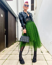 Simple Moderne Layered Tartan Skirt-SimpleModerne