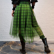 Simple Moderne Layered Tartan Skirt-SimpleModerne