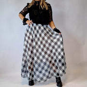 Simple Moderne Maxi Gray Plaid Skirt-SimpleModerne