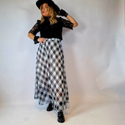 Simple Moderne Maxi Gray Plaid Skirt-SimpleModerne