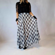 Simple Moderne Maxi Gray Plaid Skirt-SimpleModerne