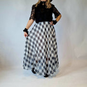 Simple Moderne Maxi Gray Plaid Skirt-SimpleModerne