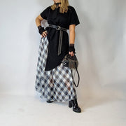 Simple Moderne Maxi Gray Plaid Skirt-SimpleModerne