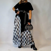 Simple Moderne Maxi Gray Plaid Skirt-SimpleModerne