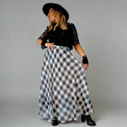 Simple Moderne Maxi Gray Plaid Skirt-SimpleModerne