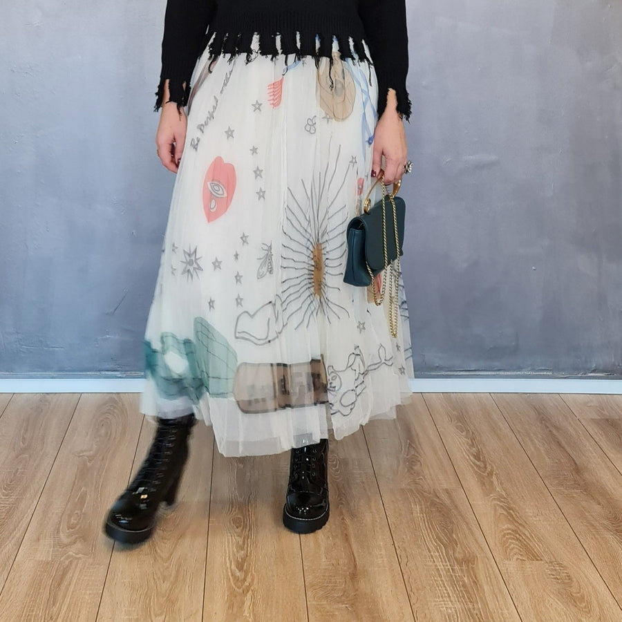 Simple Moderne SauleDu Layered Tulle Apricot Skirt-SimpleModerne