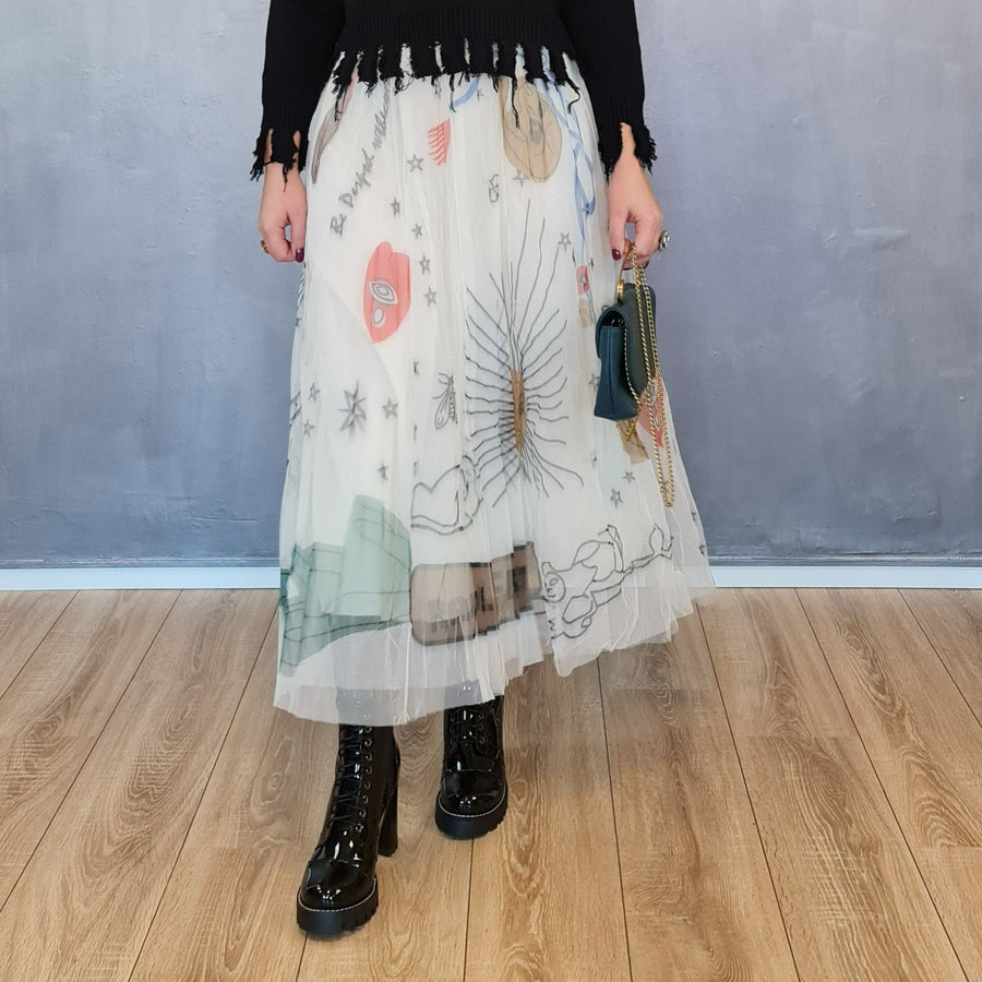 Simple Moderne SauleDu Layered Tulle Apricot Skirt-SimpleModerne