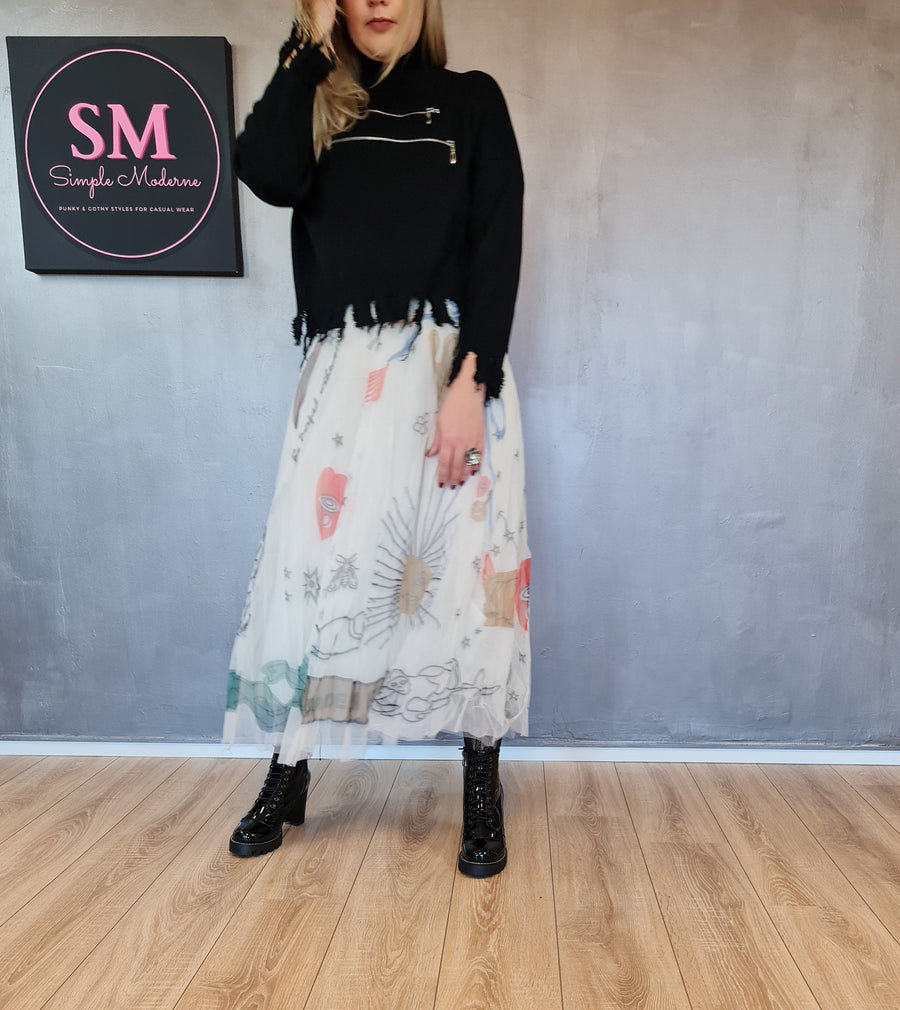 Simple Moderne SauleDu Layered Tulle Apricot Skirt-SimpleModerne