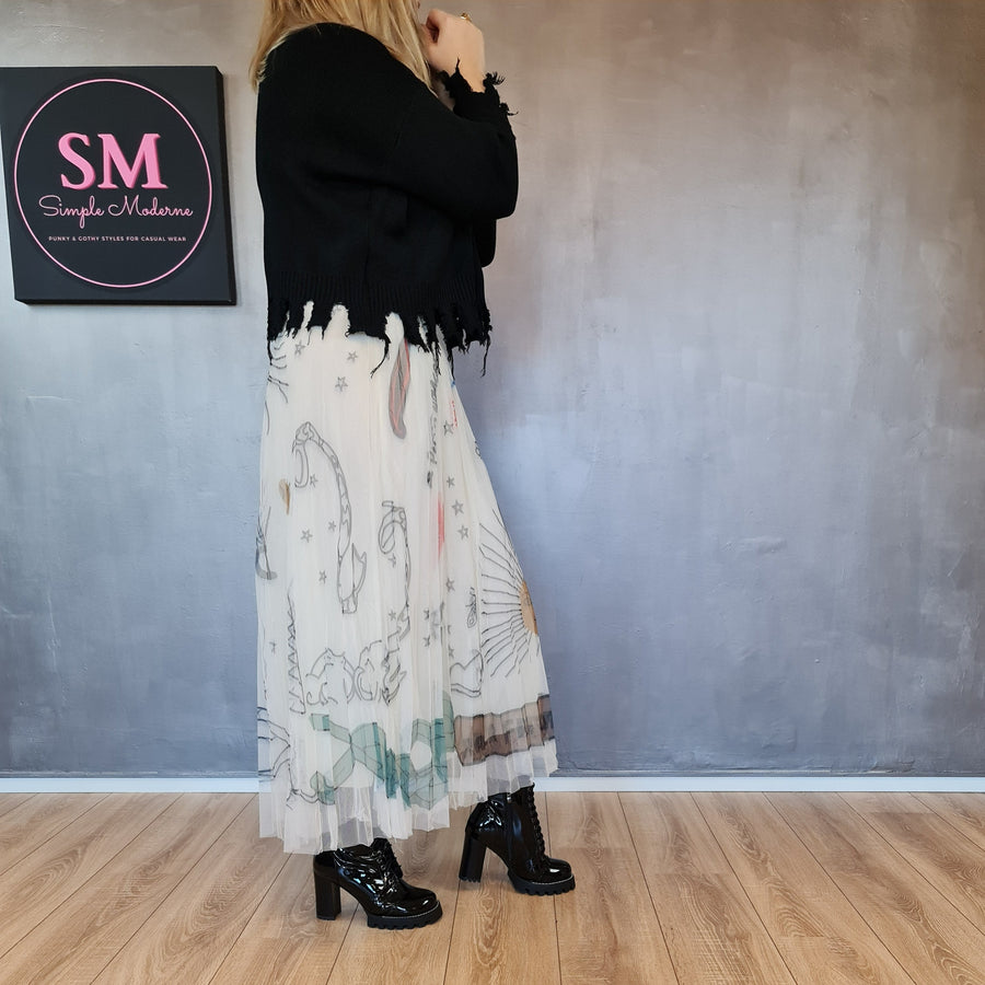 Simple Moderne SauleDu Layered Tulle Apricot Skirt-SimpleModerne