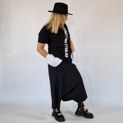 Simple Moderne Street Punk Striped Pattern Wide Legged Pants-SimpleModerne