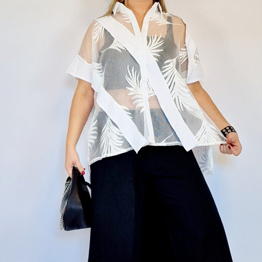 Simple Moderne White Tropical Shirt-SimpleModerne