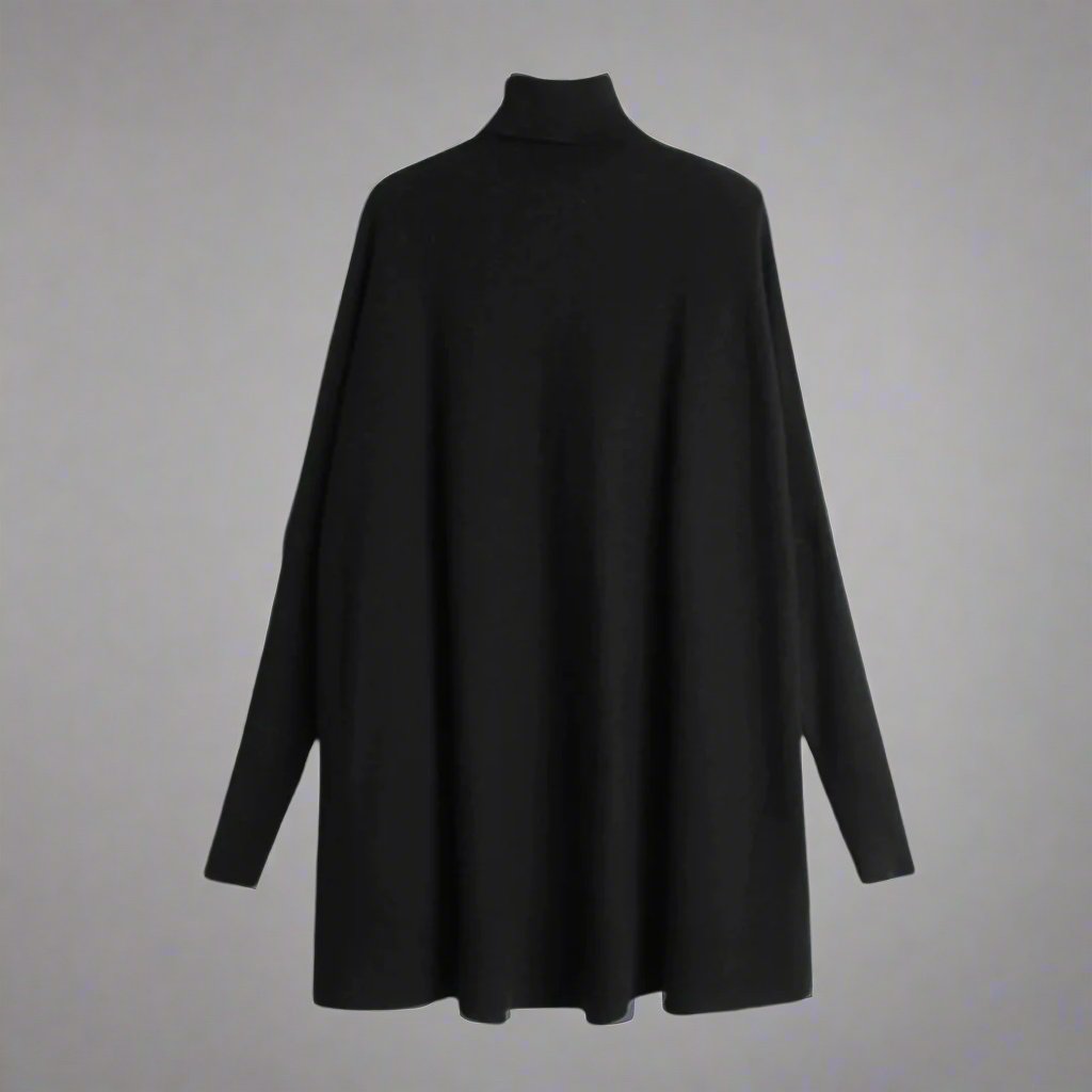 Basic Oversize Fit Black Pullover for Office